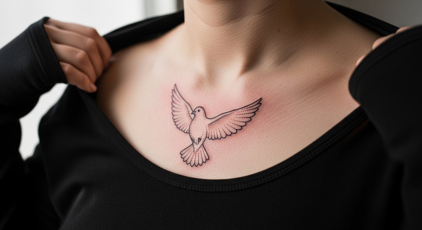 21 Dotwork Dove Tattoo Design Ideas